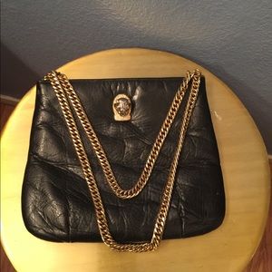 🌟 Ruth Saltz-Black Vintage Leather Handbag